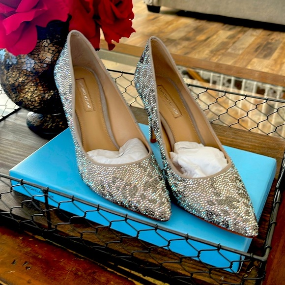 Shoes - Leopard print rhinestone high heels